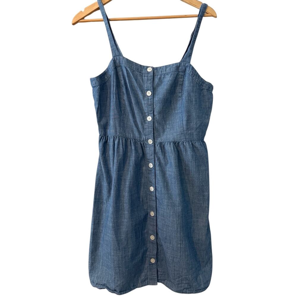 J. Crew Blue Button-Front Dress